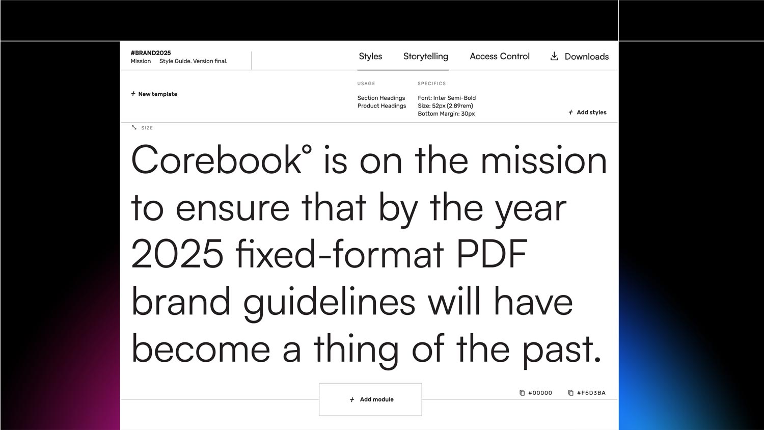 The core mission & values of Corebook°