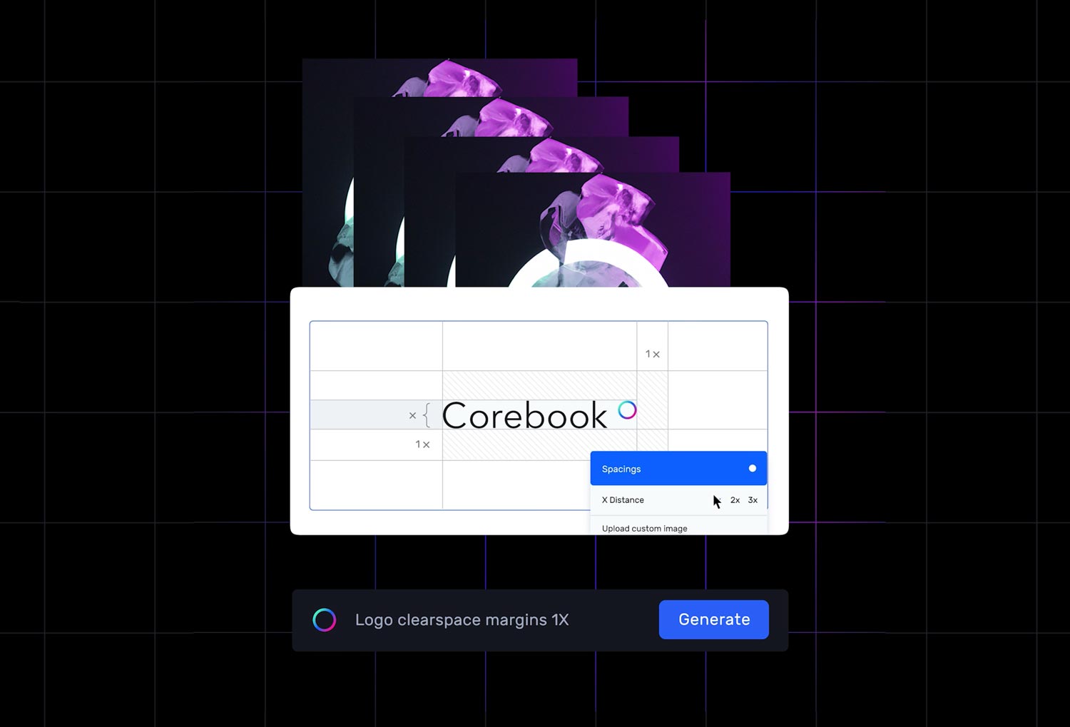 Corebook°Ai creates editable brand guidelines modules with a simple text prompt.