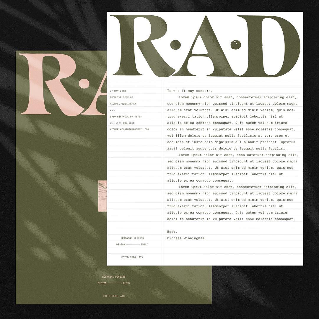 Branding and direction for RAD, an Austin-based design and construction company