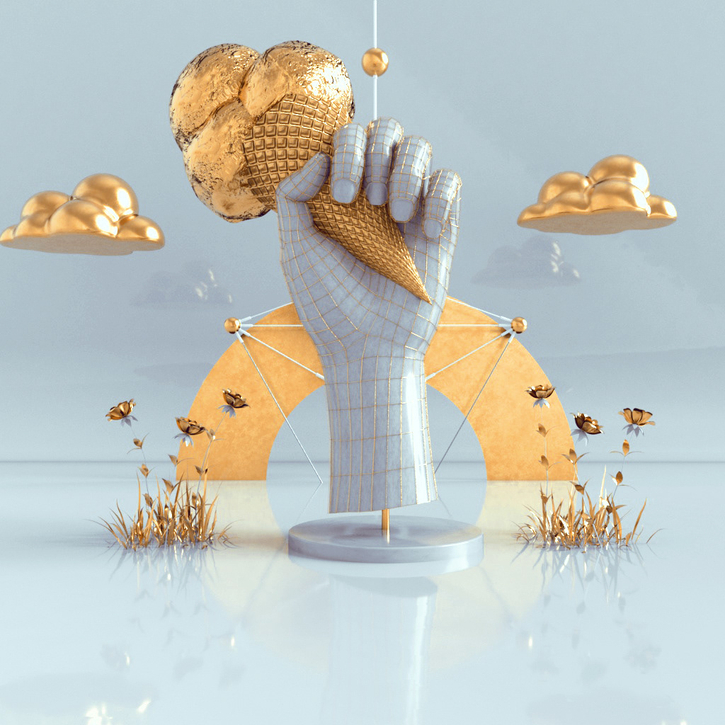 Gelato - Golden Ice Cream by Hassan Ahmed