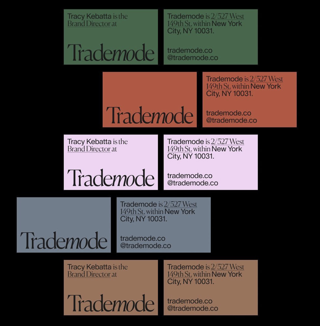 Trademode Business Cards by Tim Semple