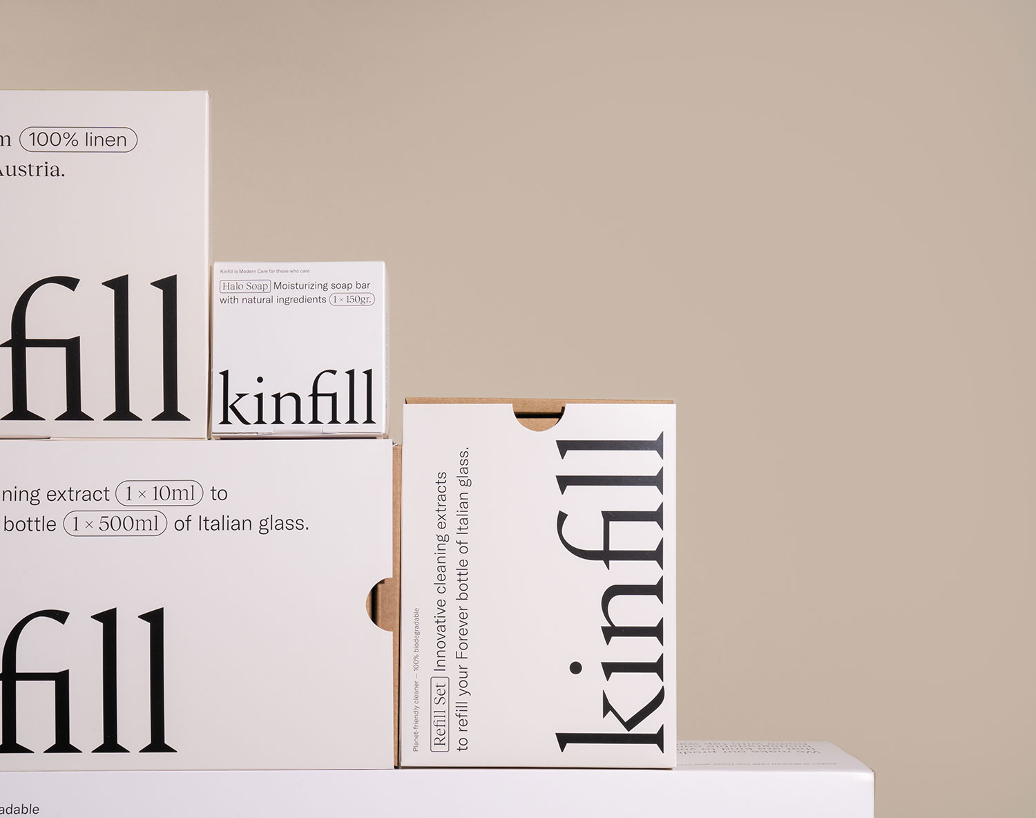 Kinfill - a small preview of their full retail packaging system for Kinfill Homecare.