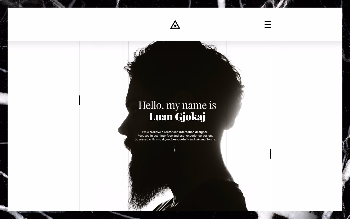 A silhouetted profile outlines a man against a stark white background, featuring bold typography in black.