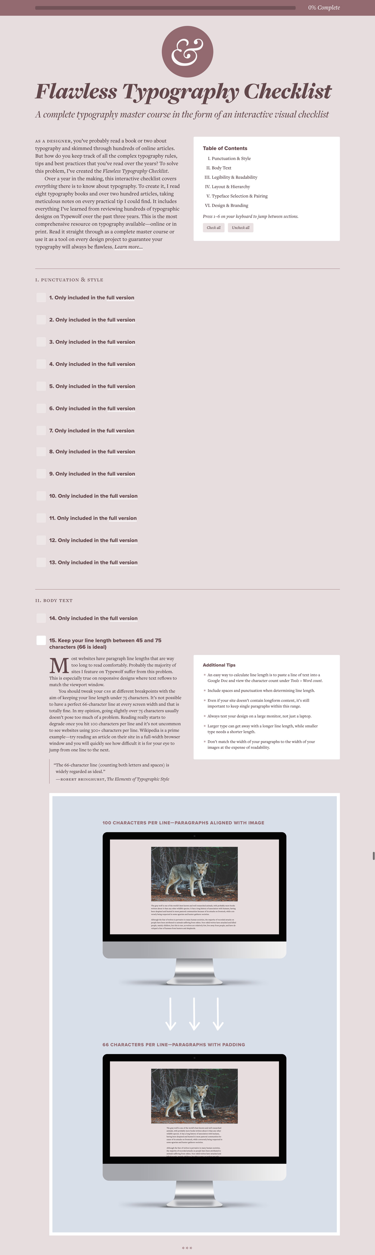 Flawless Typography Checklist cover image