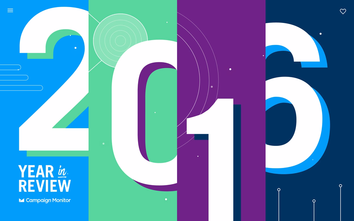 A colorful graphic displaying the numbers "2016" in bold typography, set against a layered background of vibrant hues.