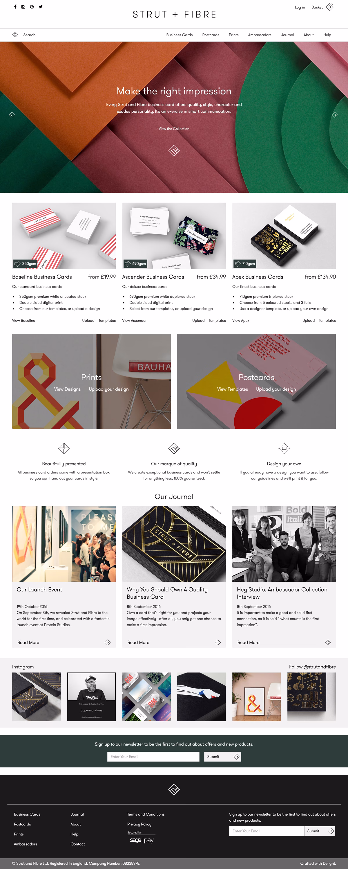 A web page featuring vibrant business card designs and colorful layered paper backgrounds for printing options.