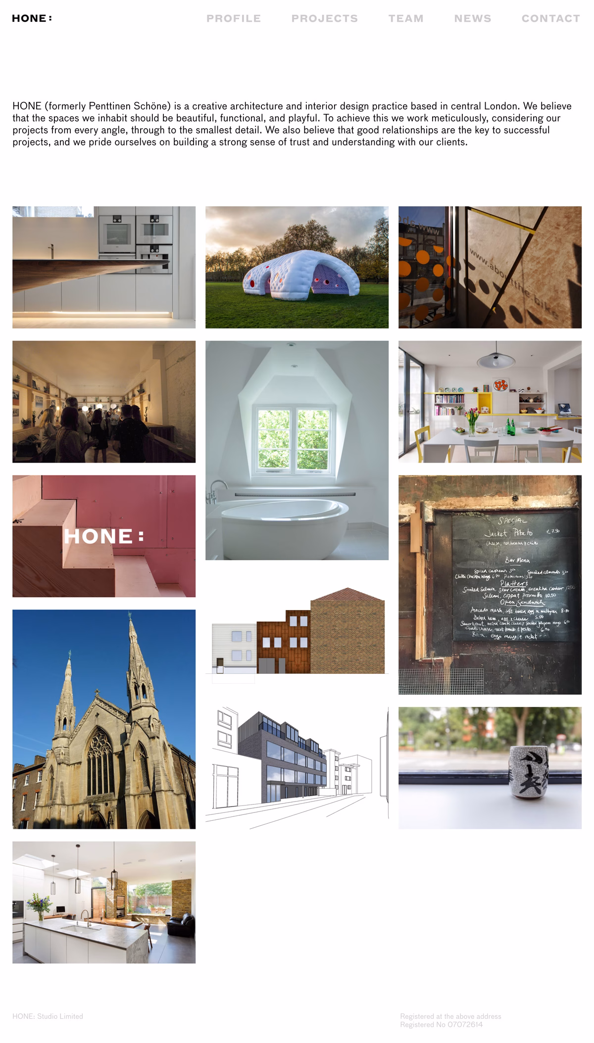 A grid of images showcasing various architectural and interior design projects in diverse styles and settings.