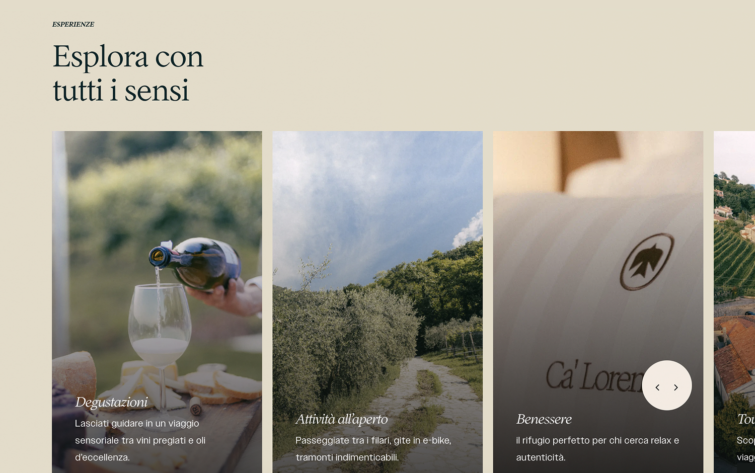 Website's menu with "Chi Siamo" and blurred chef in background.