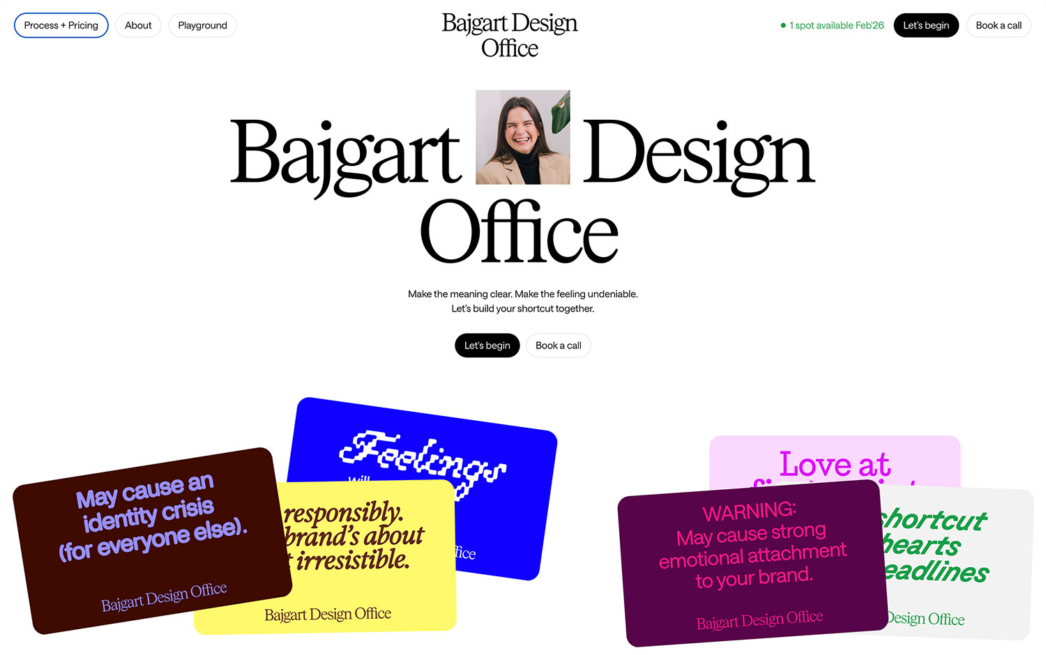 "Bajgart Design Office webpage showcases diverse creative project thumbnails."