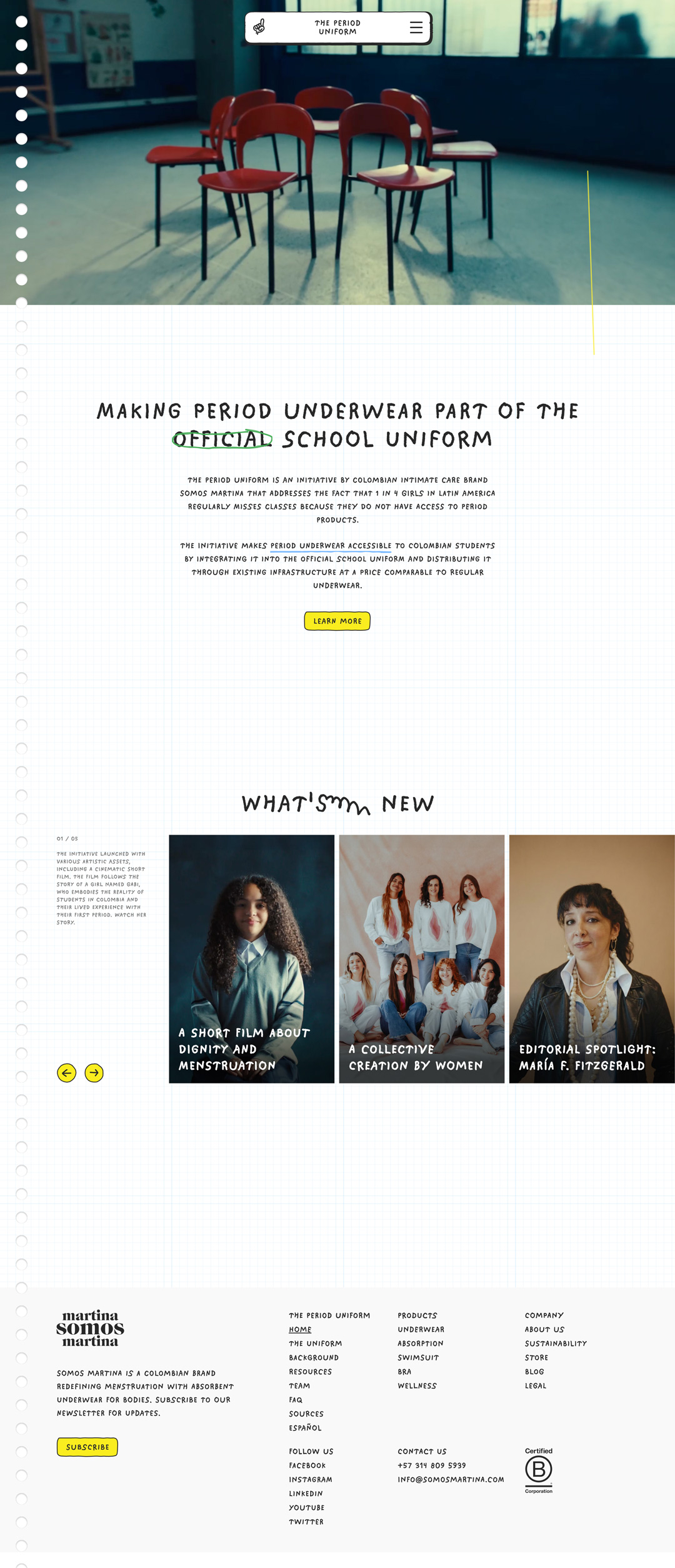 Initiative promotes period underwear as part of official school uniforms in Colombia.