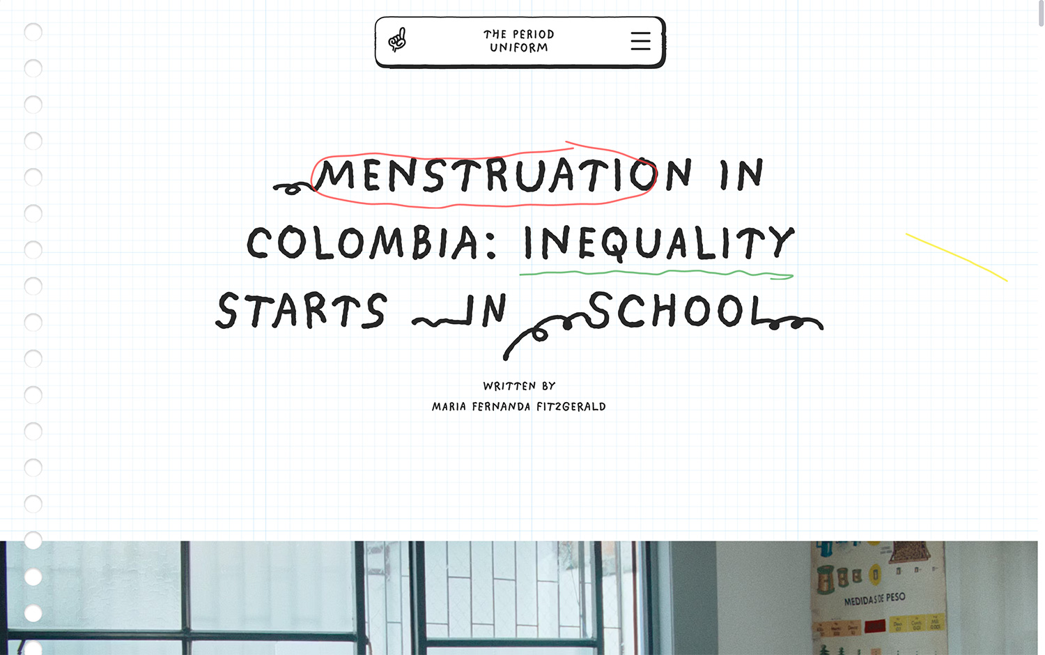 "Menstruation inequality in Colombian schools discussed in article by Maria Fernanda Fitzgerald."