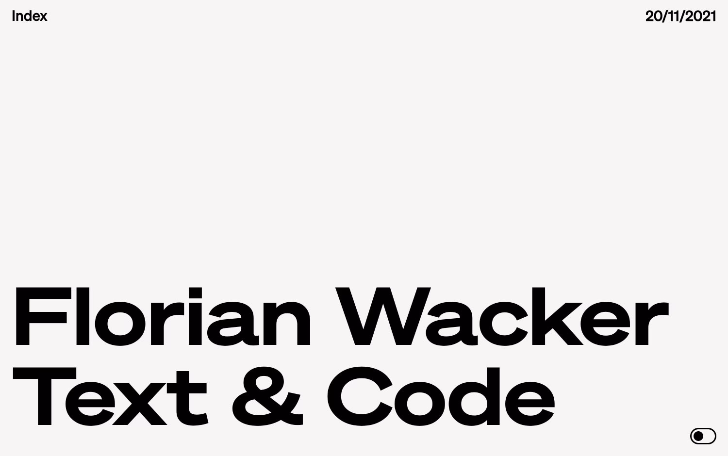 Florian Wacker. Texte & Code. cover image