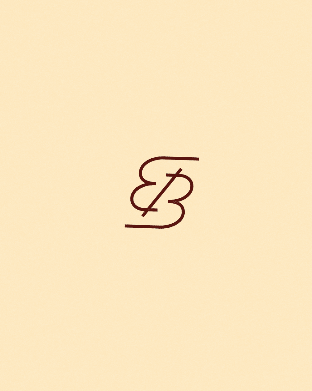 Oxblood monogram logo design featuring cursive typography on a light beige background for the Berto osteria project.