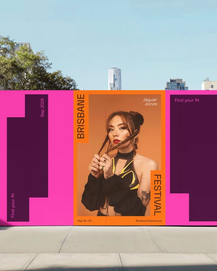 Brisbane Festival 2024 festival brand identity by Bigfish, application detail 1