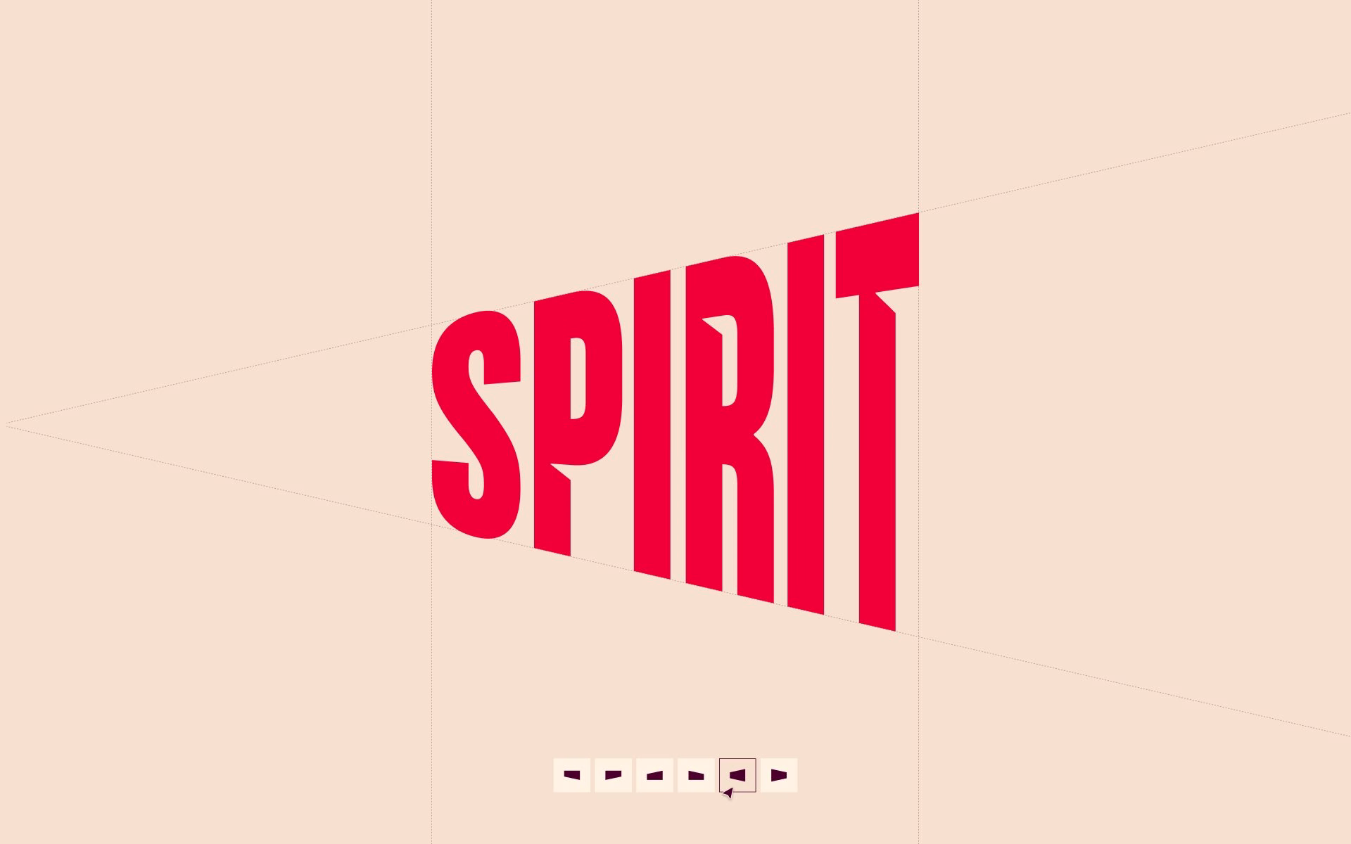 Bold red typography displays the word "SPIRIT" on a soft beige background in a design piece for Carnilove's branding project.