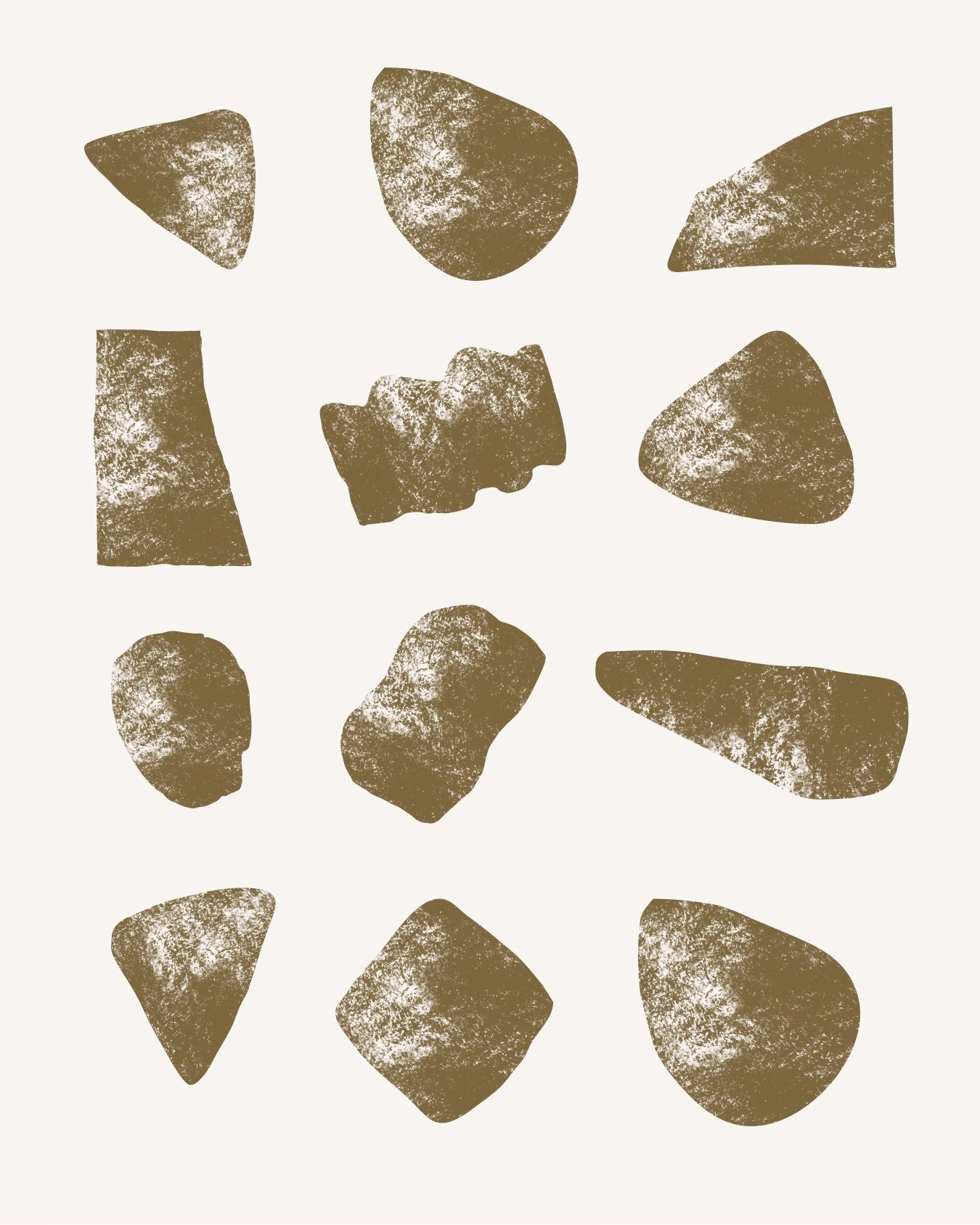 Hand-drawn, earthy brown shapes arranged on a light background, reflecting branding for Relais du Castelet.