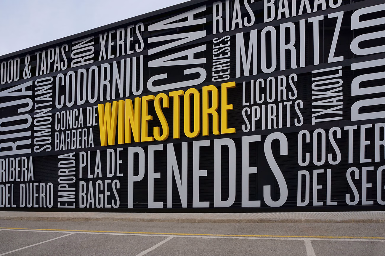 Typographic signage for a liquor store cover image