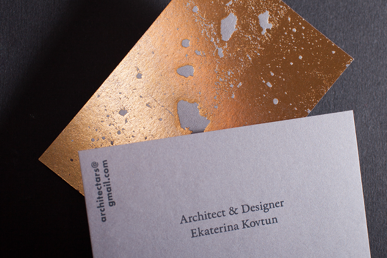 Golden Concrete Architect Business Card Mindsparkle Mag