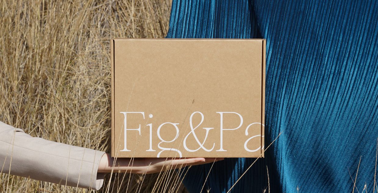 Fig & Palm, packaging, gift box, visual identity, brand, branding, boxing, unboxing experience, fashion, Mindsparkle Mag